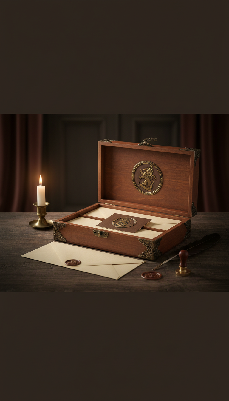 Crest-embossed stationery set