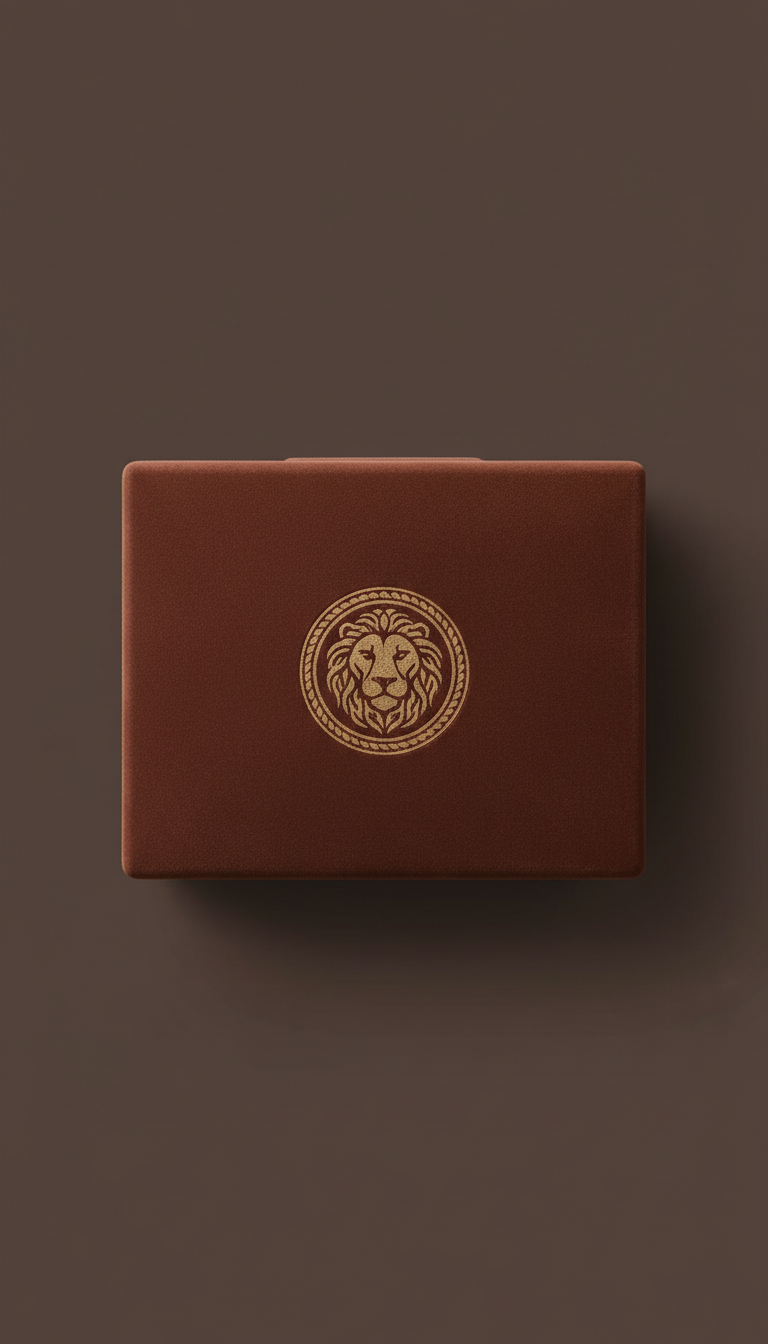 Velvet keepsake box with embossed crest